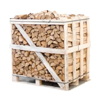 Produktansicht 1 zu Birke Kaminholz – Halbe Palette kammergetrocknetes gespalten Birke Brennholz 25cm