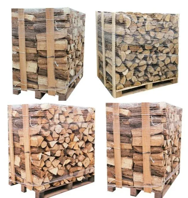 Produktansicht 1 zu Brennholz – 4 – Paletten (2 Weißeiche + 2 Buche/Hainbuche) – 40 cm Stämme