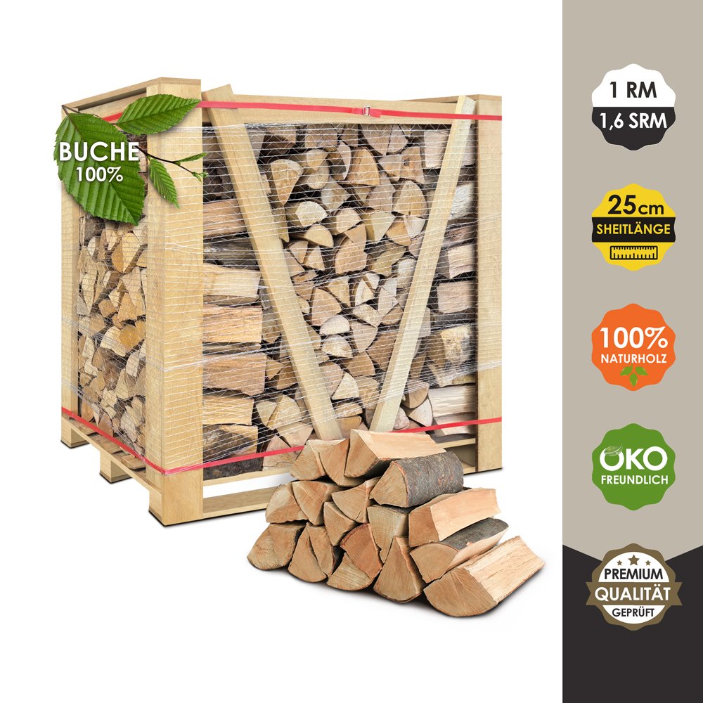 Produktansicht 5 zu Brennholz – Buche kammergetrocknet 1,6 SRM (1 RM) | Scheitlänge 25 cm