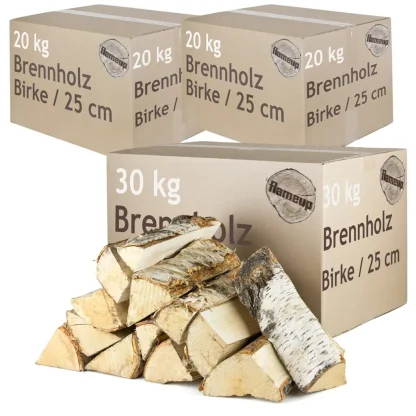 Brennholz-Kaminholz in ausgewählter Ausführung – Brennholz Birkenholz Holz 90 kg Birke Für und Kaminofen Feuerschale – Produktansicht