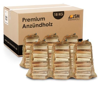 Produktansicht 1 zu Brennstoffe – Anzündholz 6 Netze a 3 Kg Anmachholz Anfeuerholz