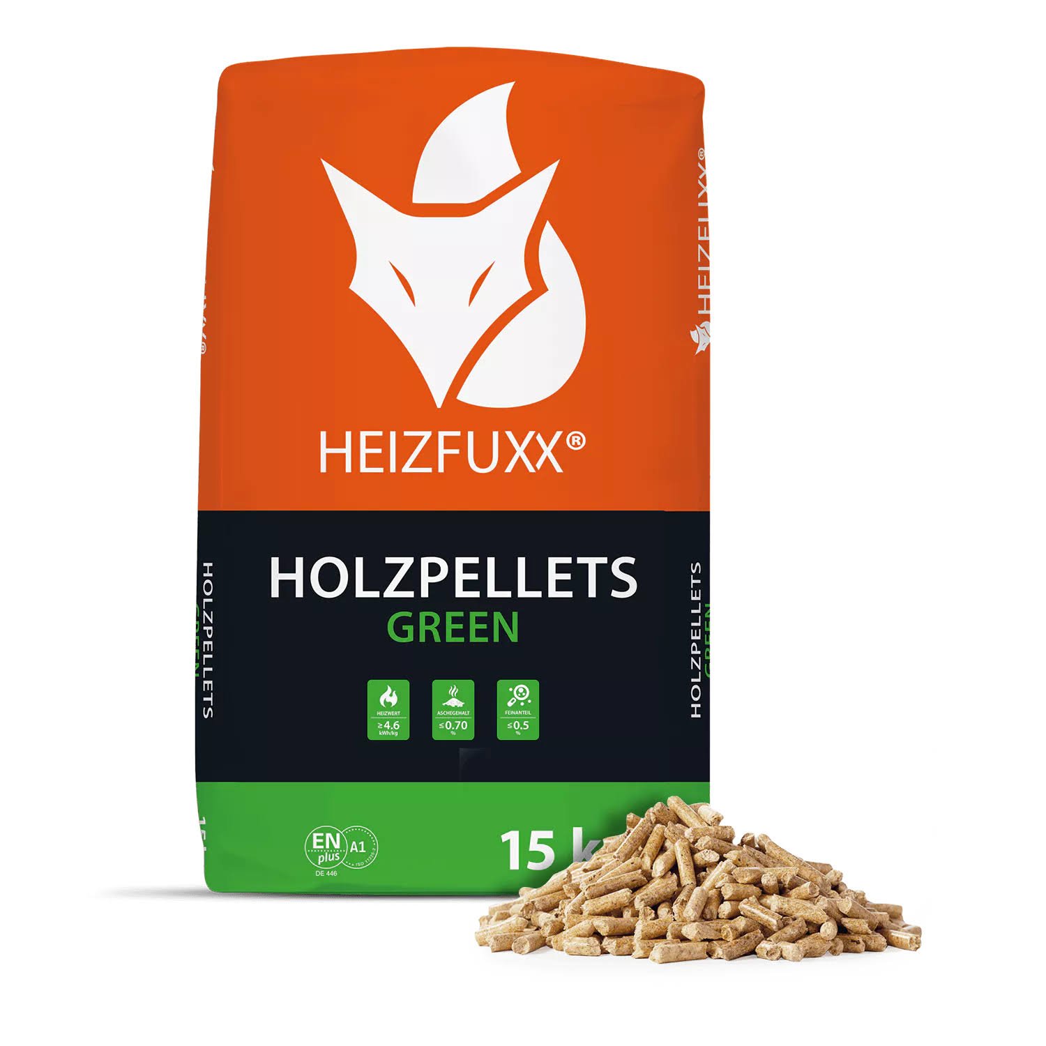 Produktansicht 2 zu Green Holzpellets – 65 Säcke, 15 kg je Sack