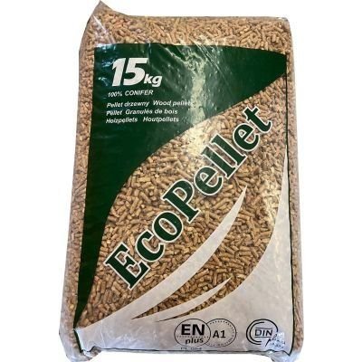 Holzpellets in ausgewählter Ausführung – Holzpellets EcoPellet 15kg – Produktansicht