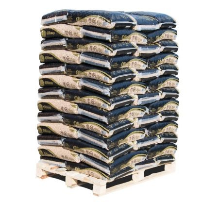 Holzpellets in ausgewählter Ausführung – Olimp Holzpellets 6mm ENplus-A1, 65 x 15kg Palette – Produktansicht