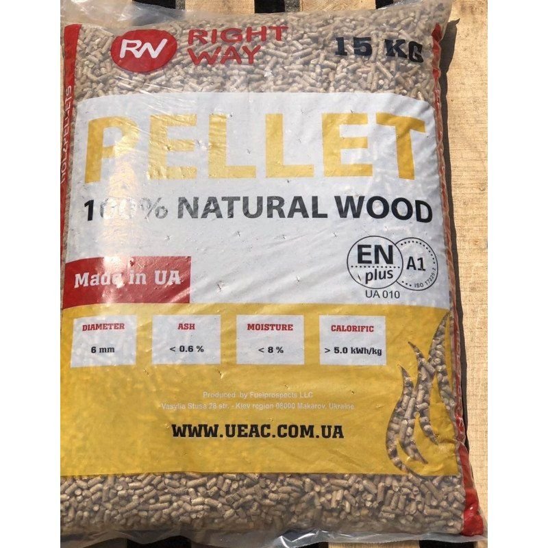 Holzpellets in ausgewählter Ausführung – Right Way Pellets ENplus A1 1050kg – Produktansicht