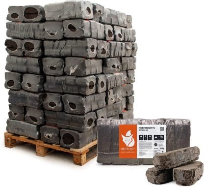 PALETT in ausgewählter Ausführung – HEIZFUXX Torfbriketts Torfkohle Braunkohle Gluthalter Dauerbrenner – Produktansicht