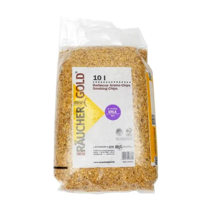 Räucherchips in ausgewählter Ausführung – Räuchergold® Erle AL 750/ im 10 Liter Sack – Produktansicht