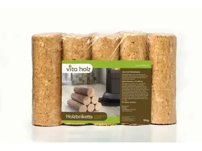 Räucherchips in ausgewählter Ausführung – Vitaholz Holzbriketts rund, ohne Loch, 10 kg – Produktansicht