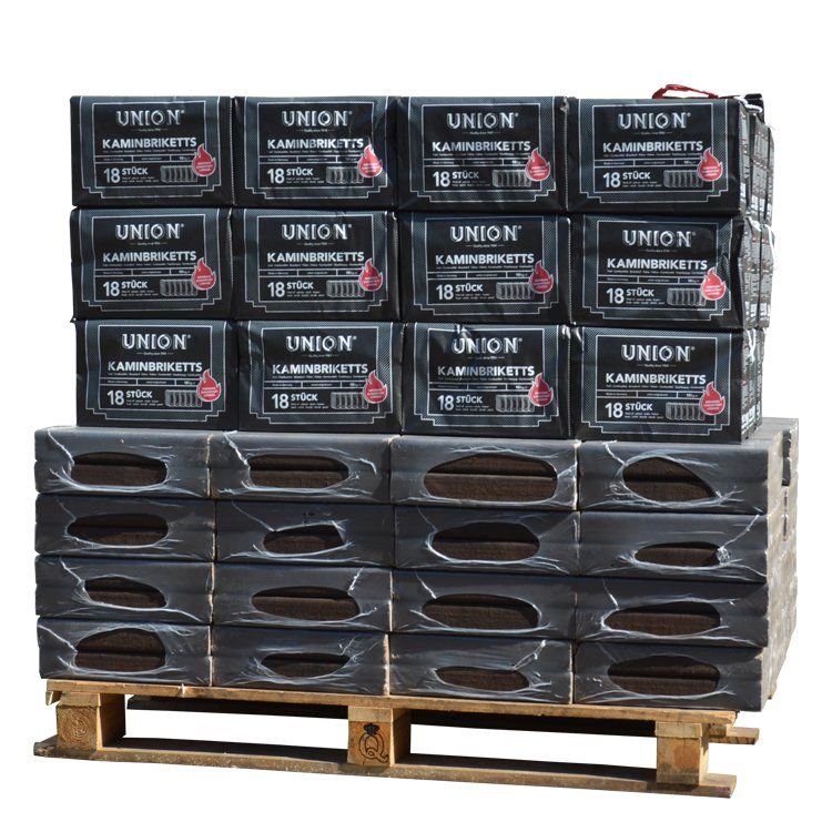 Unsere besten Produkte in ausgewählter Ausführung – GEMISCHTE HOLZBRIKETTS AUS 100% EICHE + BRAUNKOHLENBRIKETTS PALETTE – Produktansicht