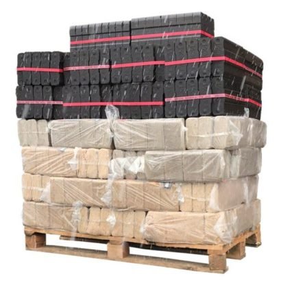 Unsere besten Produkte in ausgewählter Ausführung – Gemischte Rufholzbriketts + Braunkohlebriketts Palette (930Kg) – Produktansicht