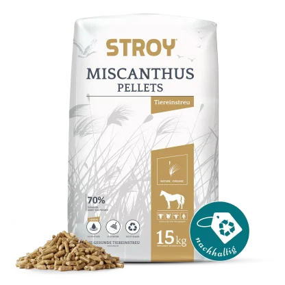 Unsere besten Produkte in ausgewählter Ausführung – Stroy Miscanthus Einstreu Granulat Pellets 15kg x Sac Palette – Produktansicht