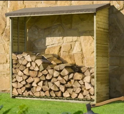 Zubehör & Sonstiges in ausgewählter Ausführung – Kaminholzregal, Brennholzregal 188x69x183 cm Holz kdi – Produktansicht